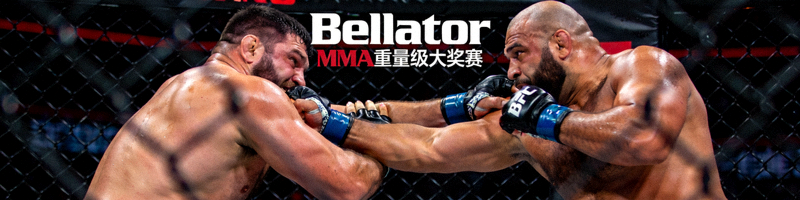 Bellator MMA重量级大奖赛，两位重量级选手在笼中角力