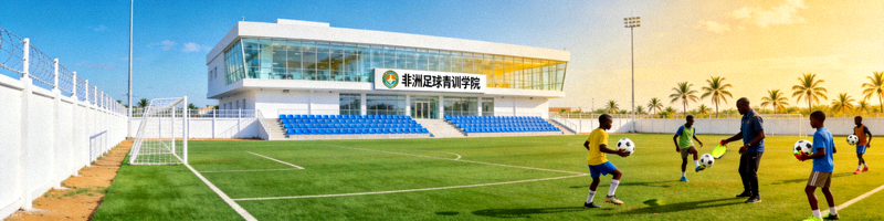 非洲足球发展基础设施图片，显示新建的足球场与青训中心