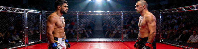UFC 301主赛，亚历克斯·佩雷拉与吉里·普罗哈兹卡在笼中对视